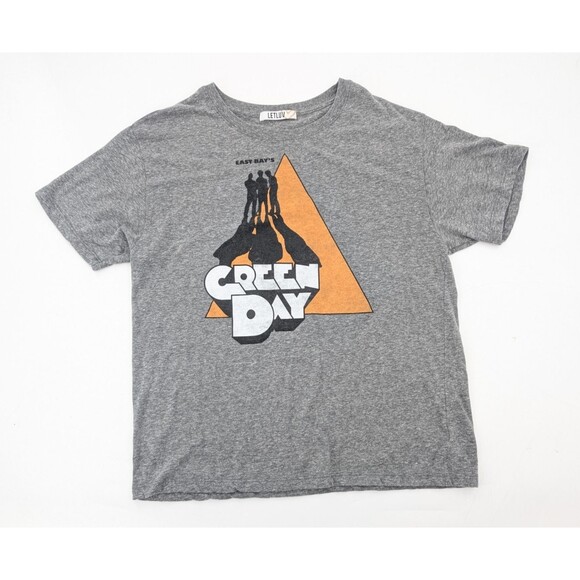Letluv East Bay's Green Day Clockwork Orange Gray Band T-Shirt Size Large - Picture 1 of 7